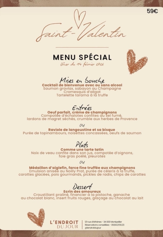 L'endroit du Jour - Restaurant Montpellier - Restaurant centre ville Montpellier